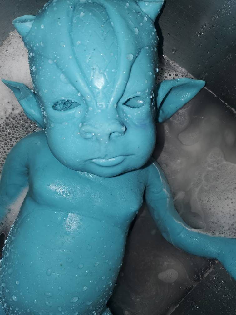 Full body silicone baby dragon blank kit "saphire"