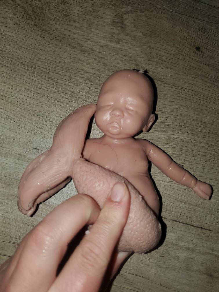 Full body silicone baby mermaid 9" boo boo