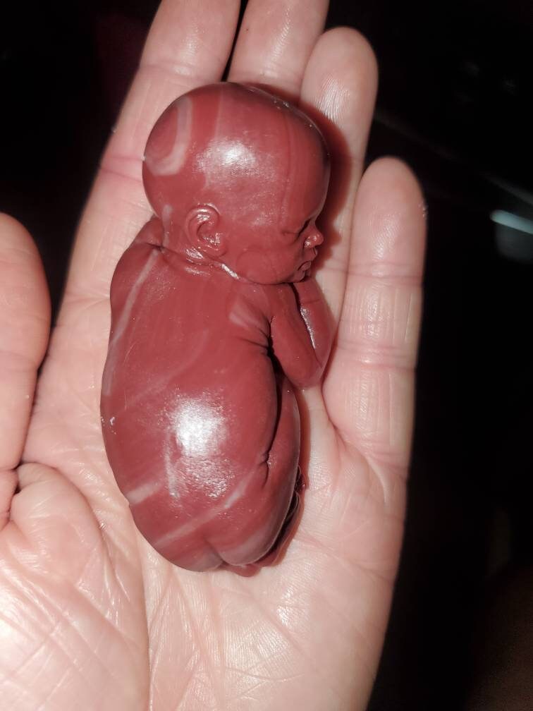 3" silicone sleeping baby curled up you choose skin tone