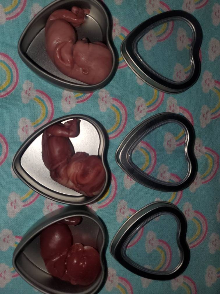 13 week gestational fetus memorial baby tin heart