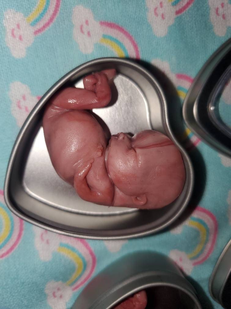 13 week gestational fetus memorial baby tin heart