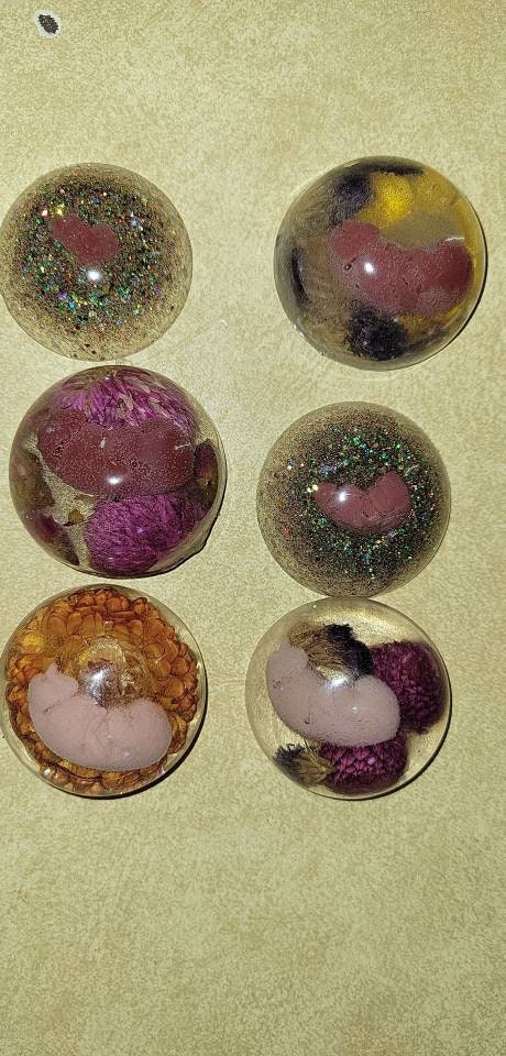 Silicone baby inside resin womb memorial fetus baby glitter or flowers