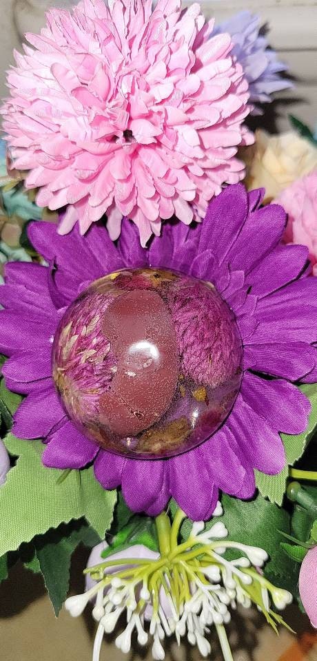 Silicone baby inside resin womb memorial fetus baby glitter or flowers