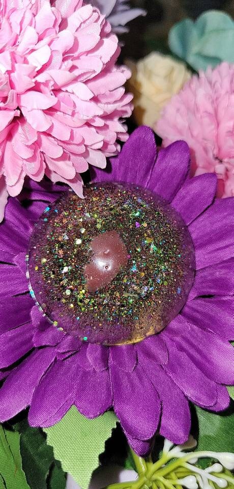 Silicone baby inside resin womb memorial fetus baby glitter or flowers