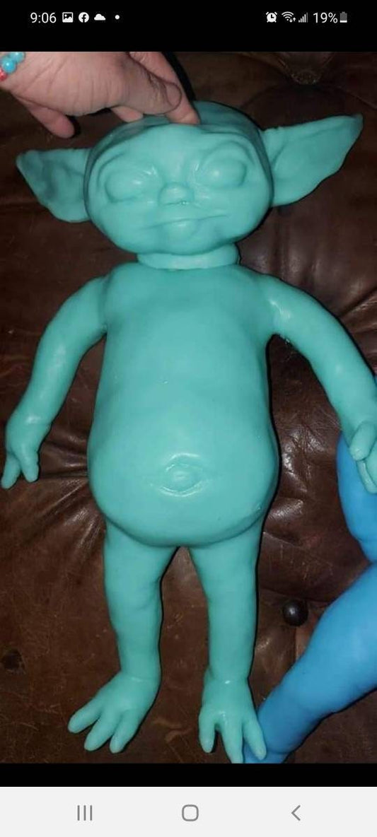 Full Body Silicone Baby Yoda blank unpainted