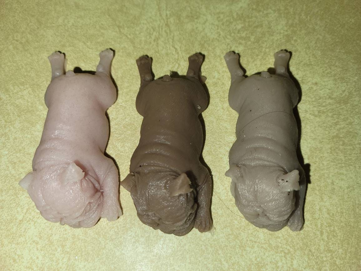 Silicone 3" frenchie puppy dog