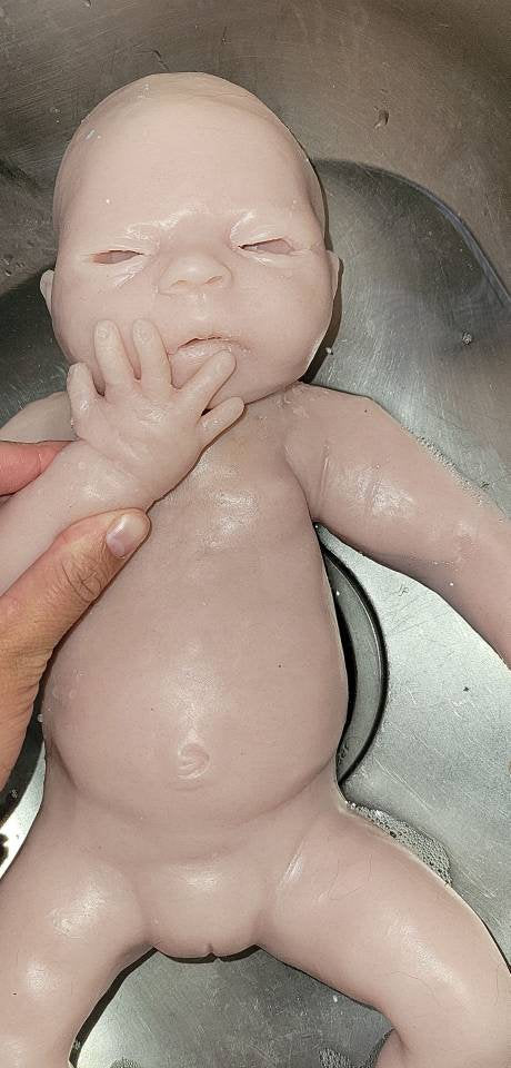 Full Body silicone baby Isla with open eyes