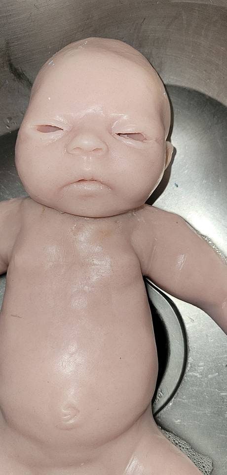Full Body silicone baby Isla with open eyes
