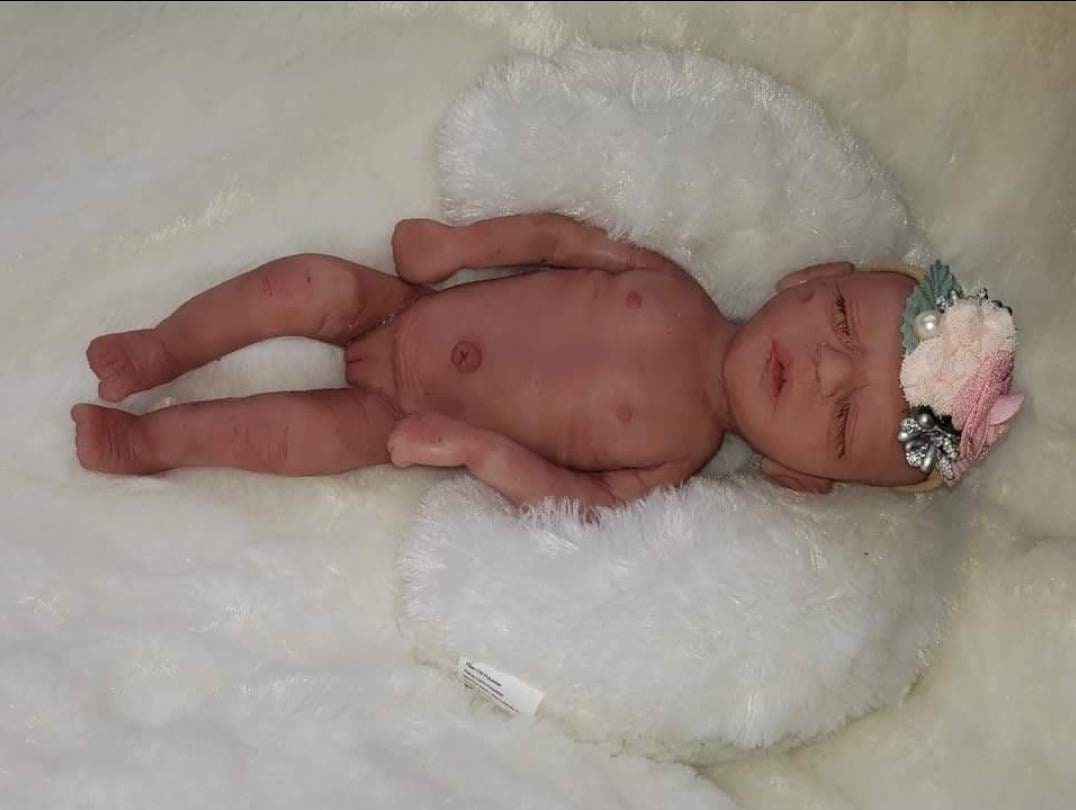 Full Body Silicone Baby Girl preemie 13" sleeping beautiful baby blank or painted Mia