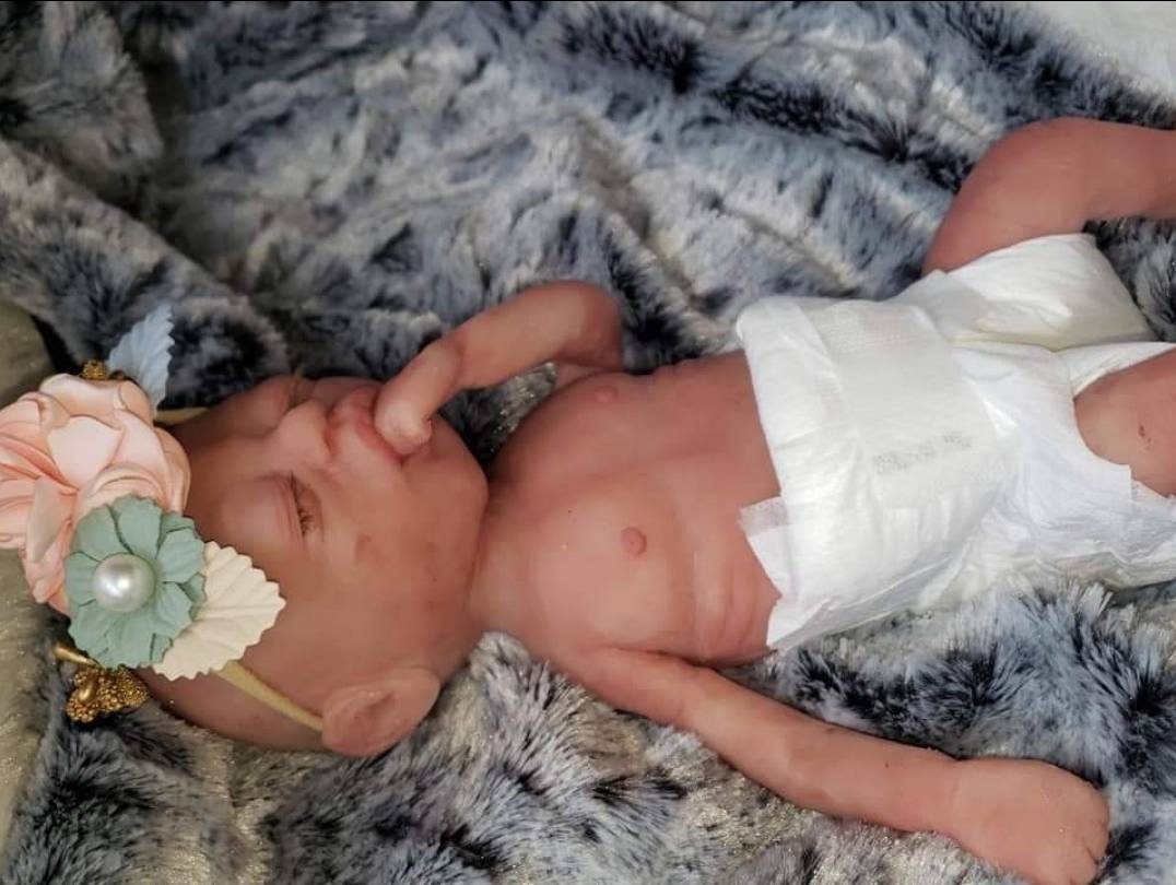 Full Body Silicone Baby Girl preemie 13" sleeping beautiful baby blank or painted Mia