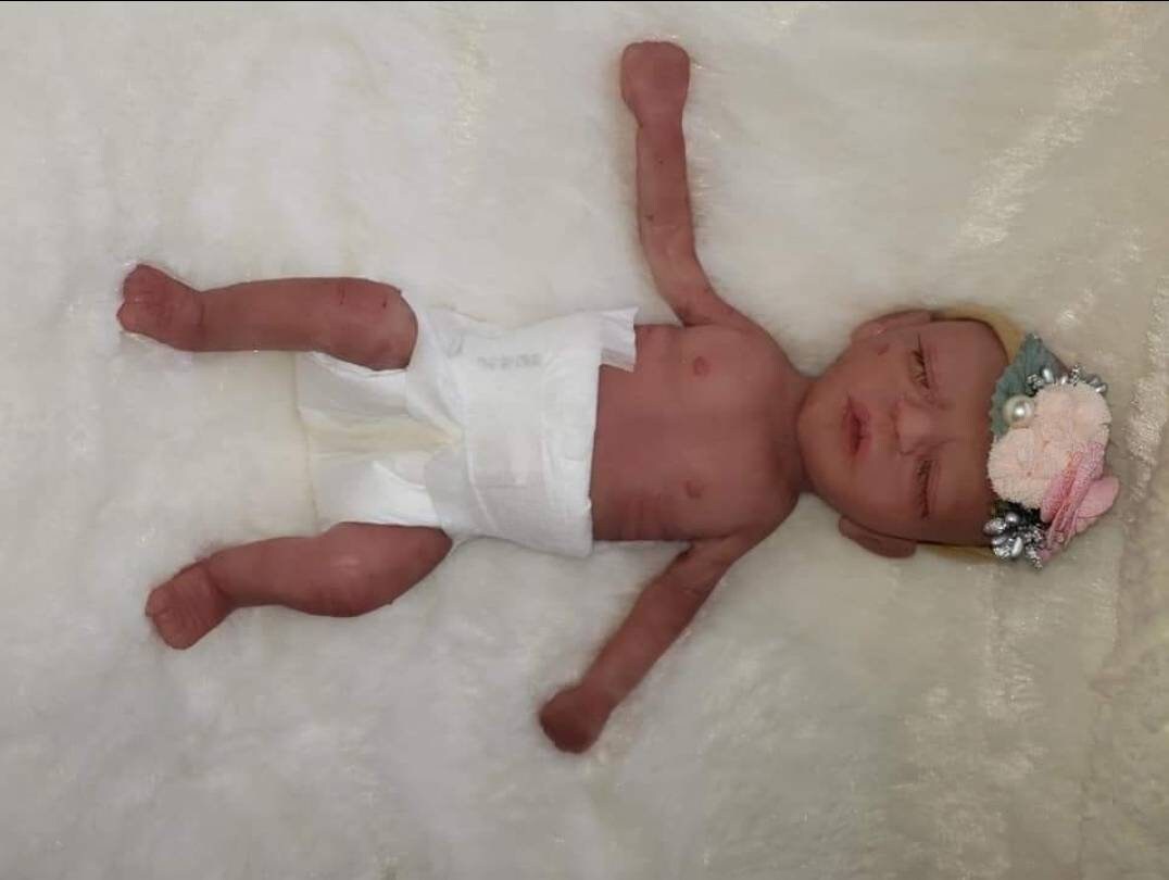 Full Body Silicone Baby Girl preemie 13" sleeping beautiful baby blank or painted Mia