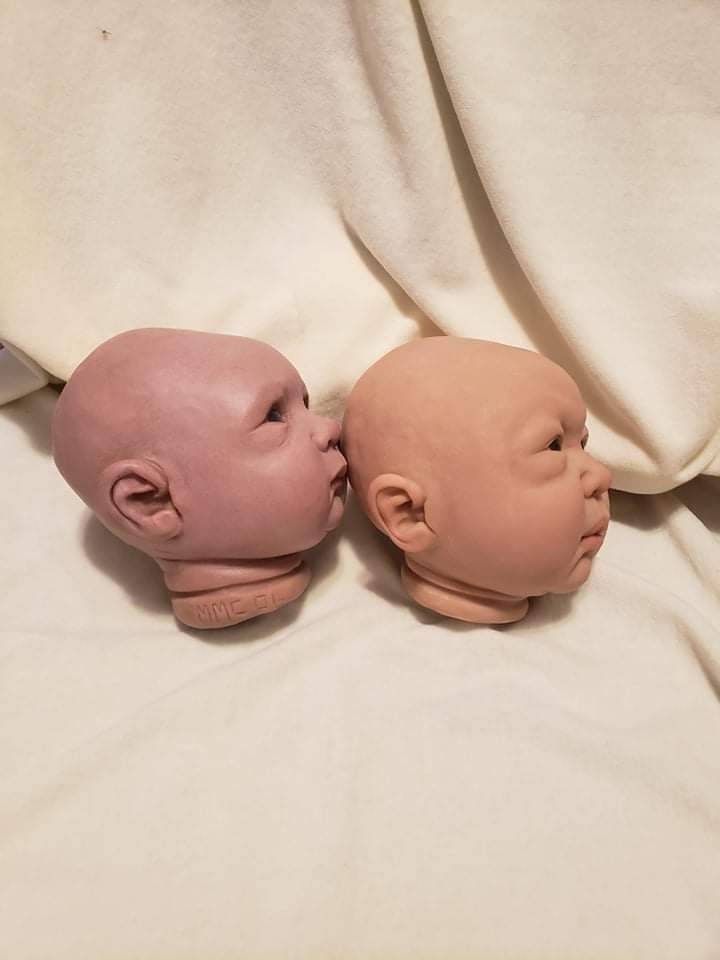 Silicone baby head blank unpainted painted 21"