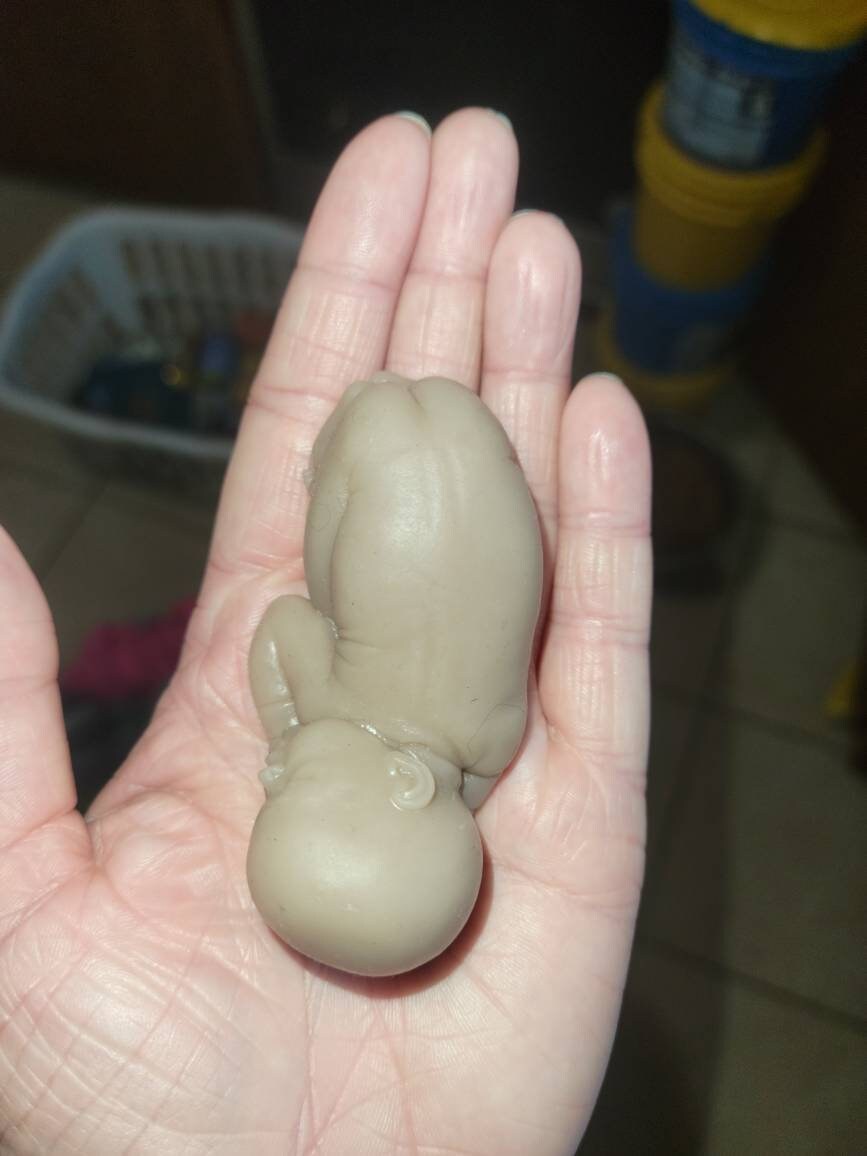 3" silicone sleeping baby curled up you choose skin tone