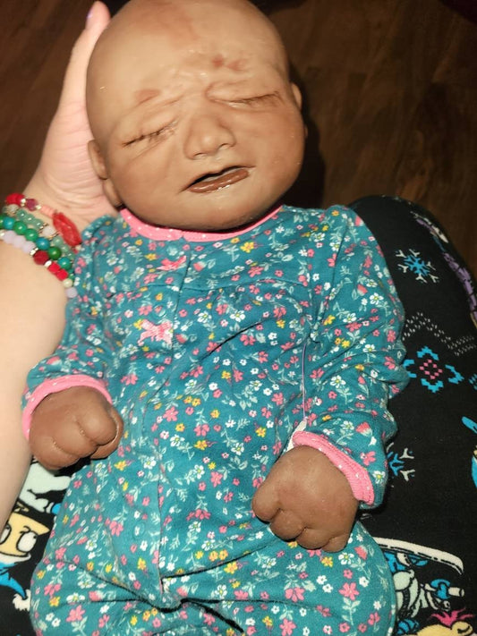 Full Body Silicone Baby Boy crying closed eyes 17" Alph