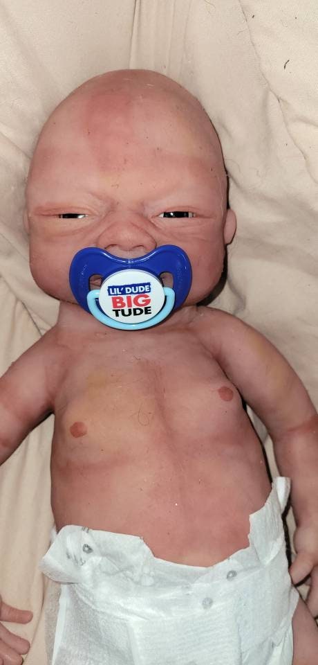 Full Body Silicone Baby Boy doll 18" open eyes newborn Trevor by Donna kohn