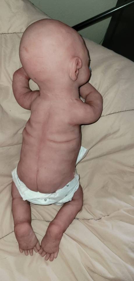Full Body Silicone Baby Boy doll 18" open eyes newborn Trevor by Donna kohn