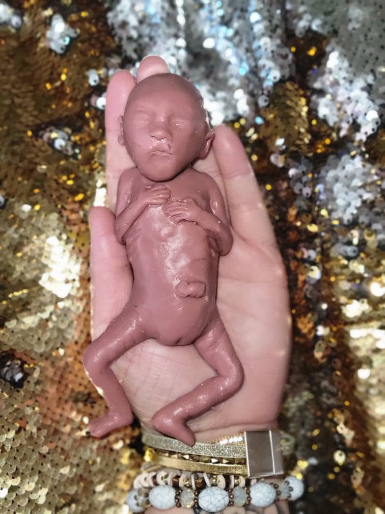 Silicone memorial fetus silicone baby girl 19 week gestation
