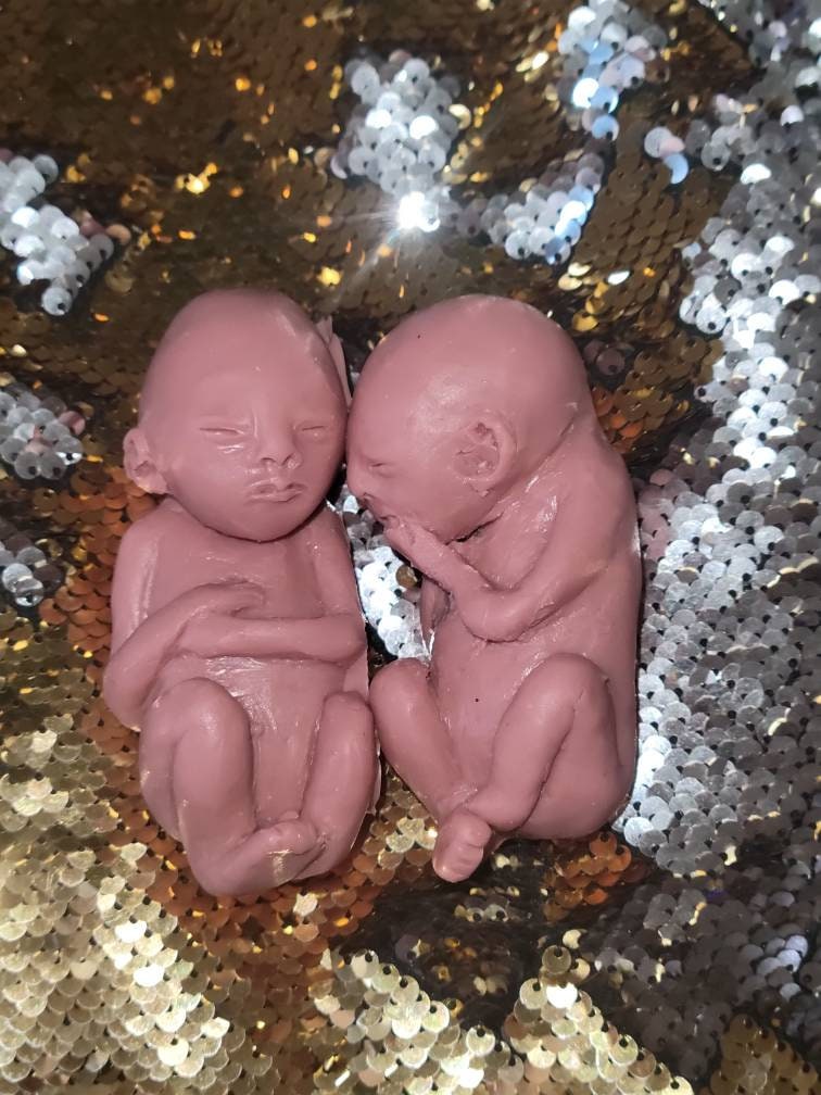 19 week silicone memorial fetus twins