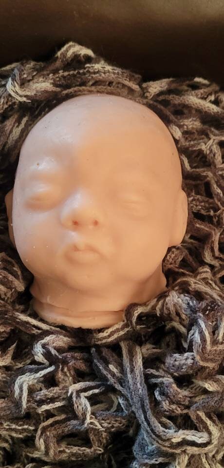 Down Syndrome Silicone baby head for 16" body