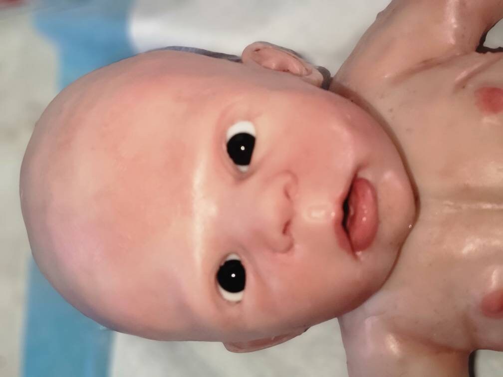 Silicone baby head for cuddle body or full body mason