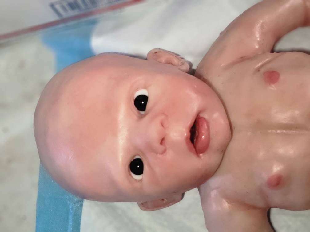Silicone baby head for cuddle body or full body mason