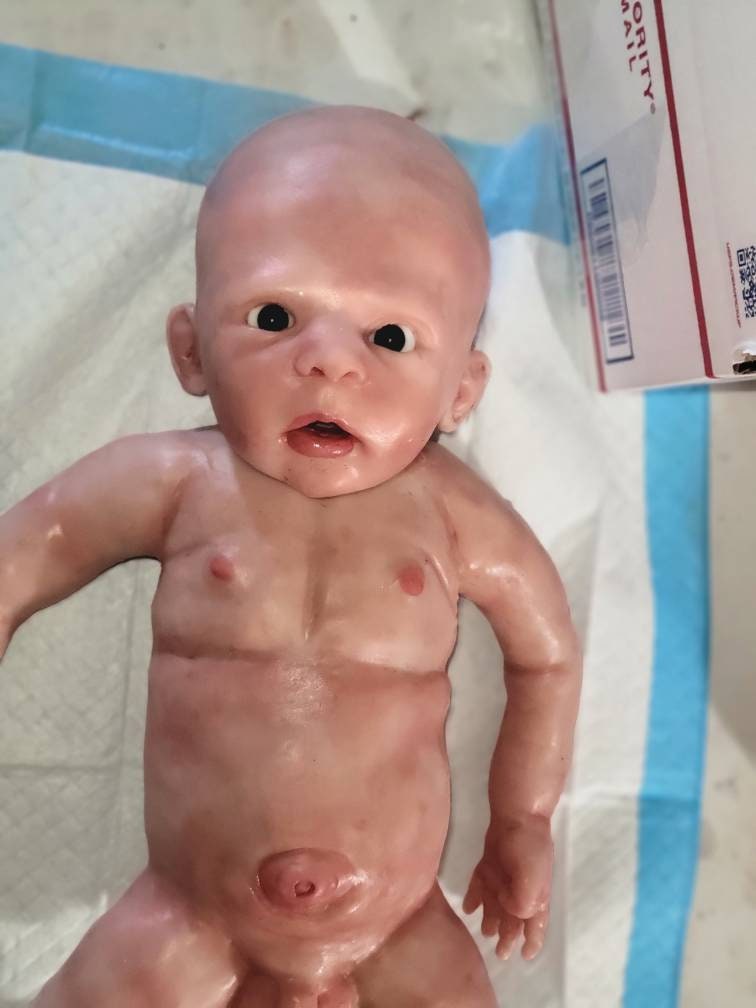 Silicone baby head for cuddle body or full body mason