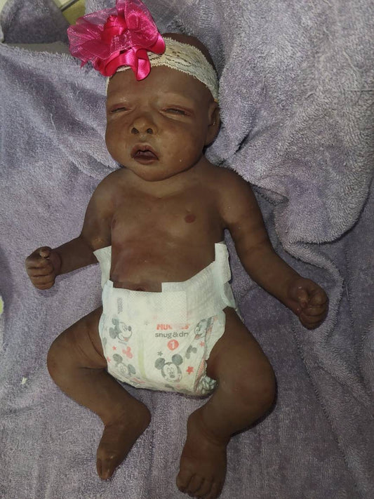 Full Body silicone Baby 17" with bent legs paint or blank kits open eyes beautiful girl sophie