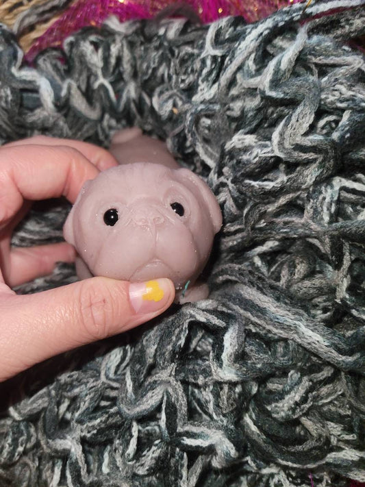 6" silicone puppy dog pug