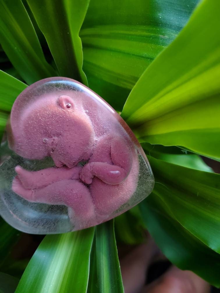 Memorial silicone babies inside resin heart