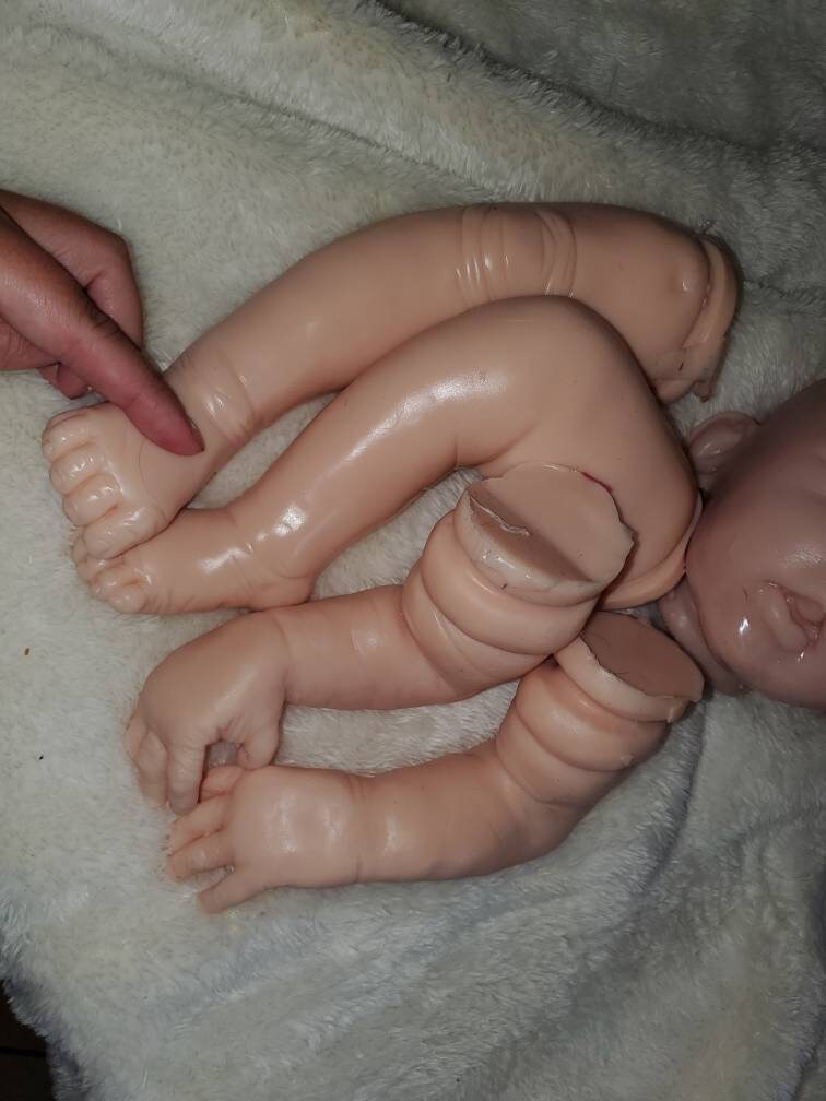 Full silicone baby limbs and head for cloth body unpainted