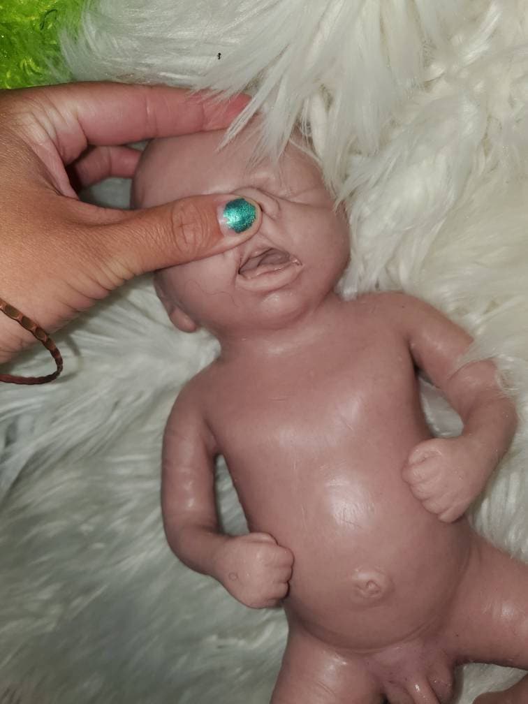 Full body silicone baby boy preemie 14" alden has gums