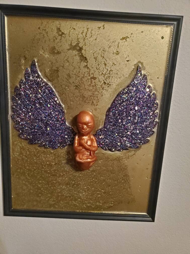 Custom order picture frame memorial resin fetus baby you choose Gestational stage