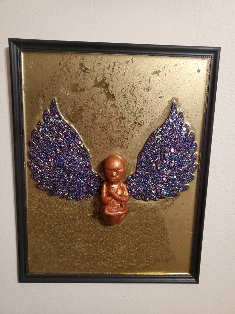 Custom order picture frame memorial resin fetus baby you choose Gestational stage