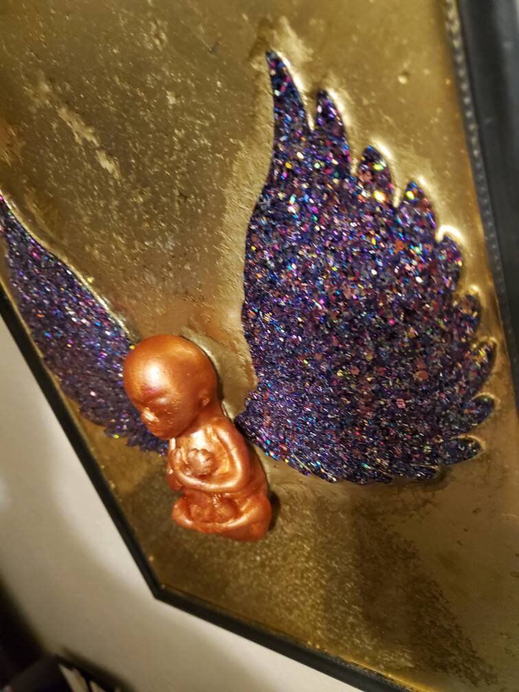 Custom order picture frame memorial resin fetus baby you choose Gestational stage