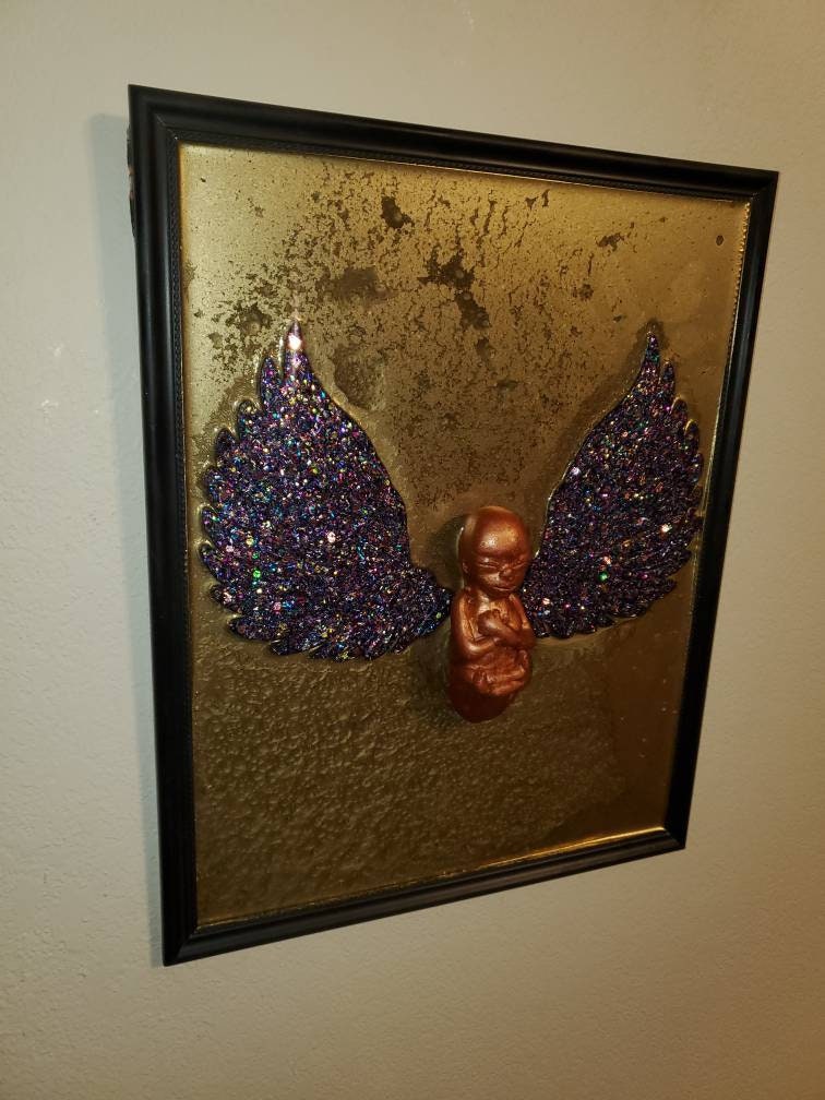 Custom order picture frame memorial resin fetus baby you choose Gestational stage