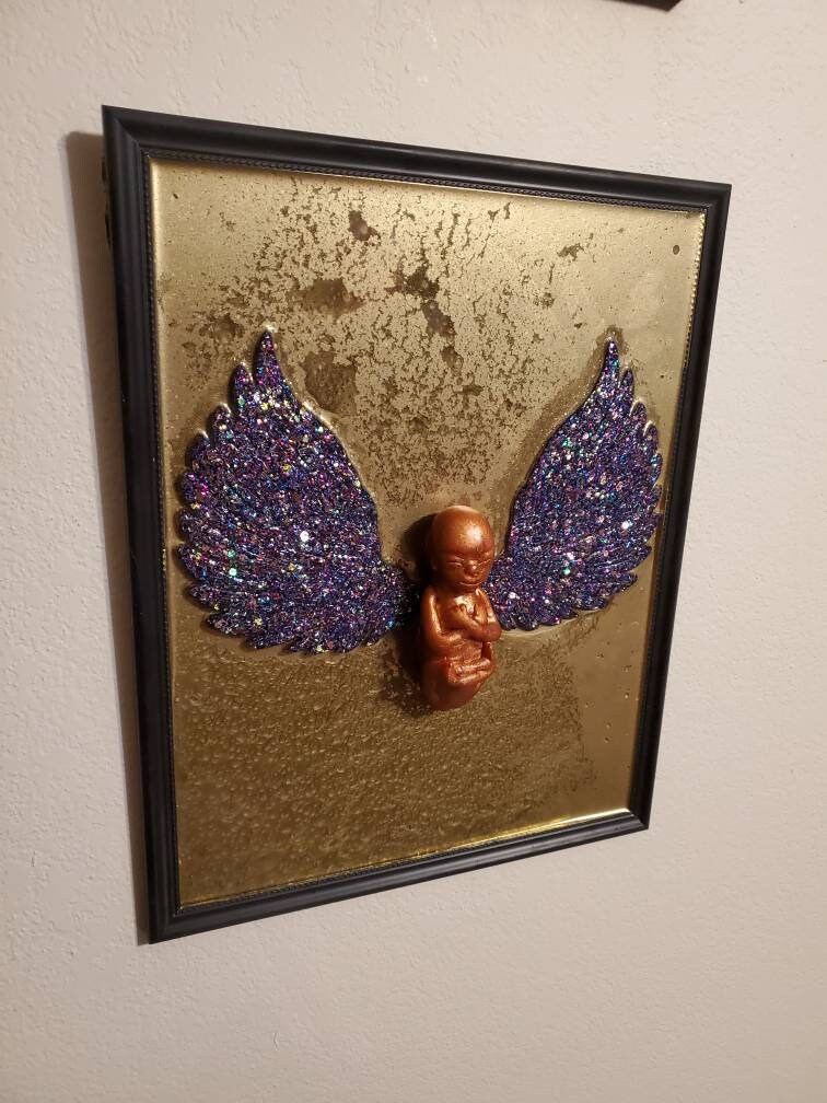 Custom order picture frame memorial resin fetus baby you choose Gestational stage