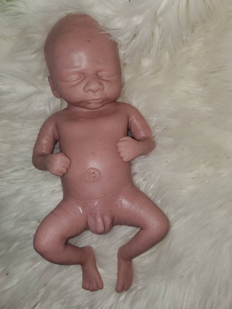 Full body silicone baby boy preemie 14" alden has gums