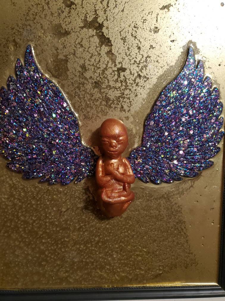 Custom order picture frame memorial resin fetus baby you choose Gestational stage