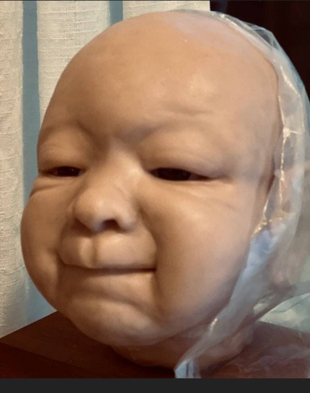 Silicone baby head for cuddle body 19" 20"