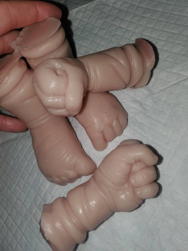 Silicone baby head and limbs for cuddle body or full Body silicone 19"