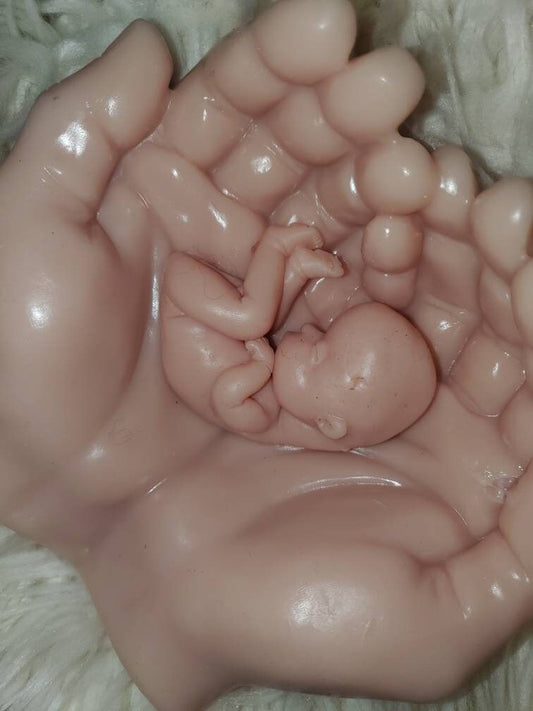 Life size silicone hands holding memorial silicone baby