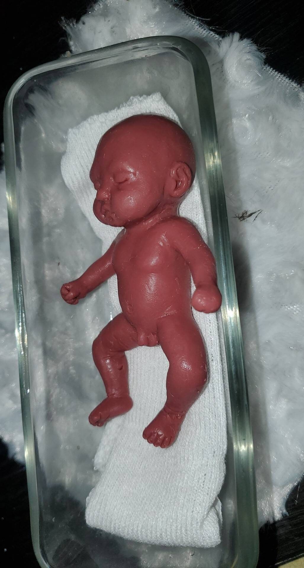Full body silicone baby 4" memorial baby fetus born too soon boy