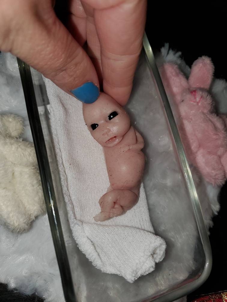 13 week silicone baby fetus memorial baby open eyes