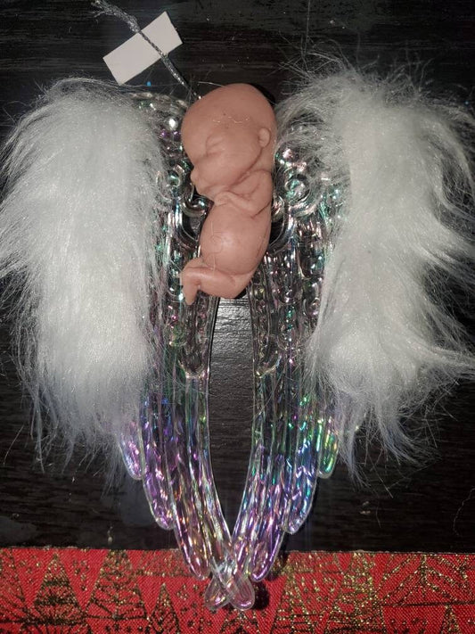 Memorial silicone fetus baby on wings christmas ordement gift