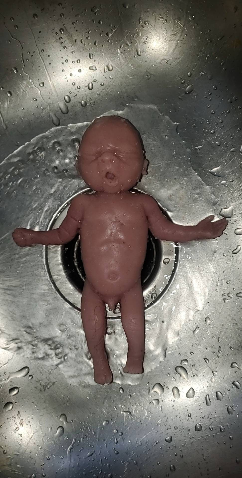 Full body silicone baby 9" baby boy yawning sleepy baby