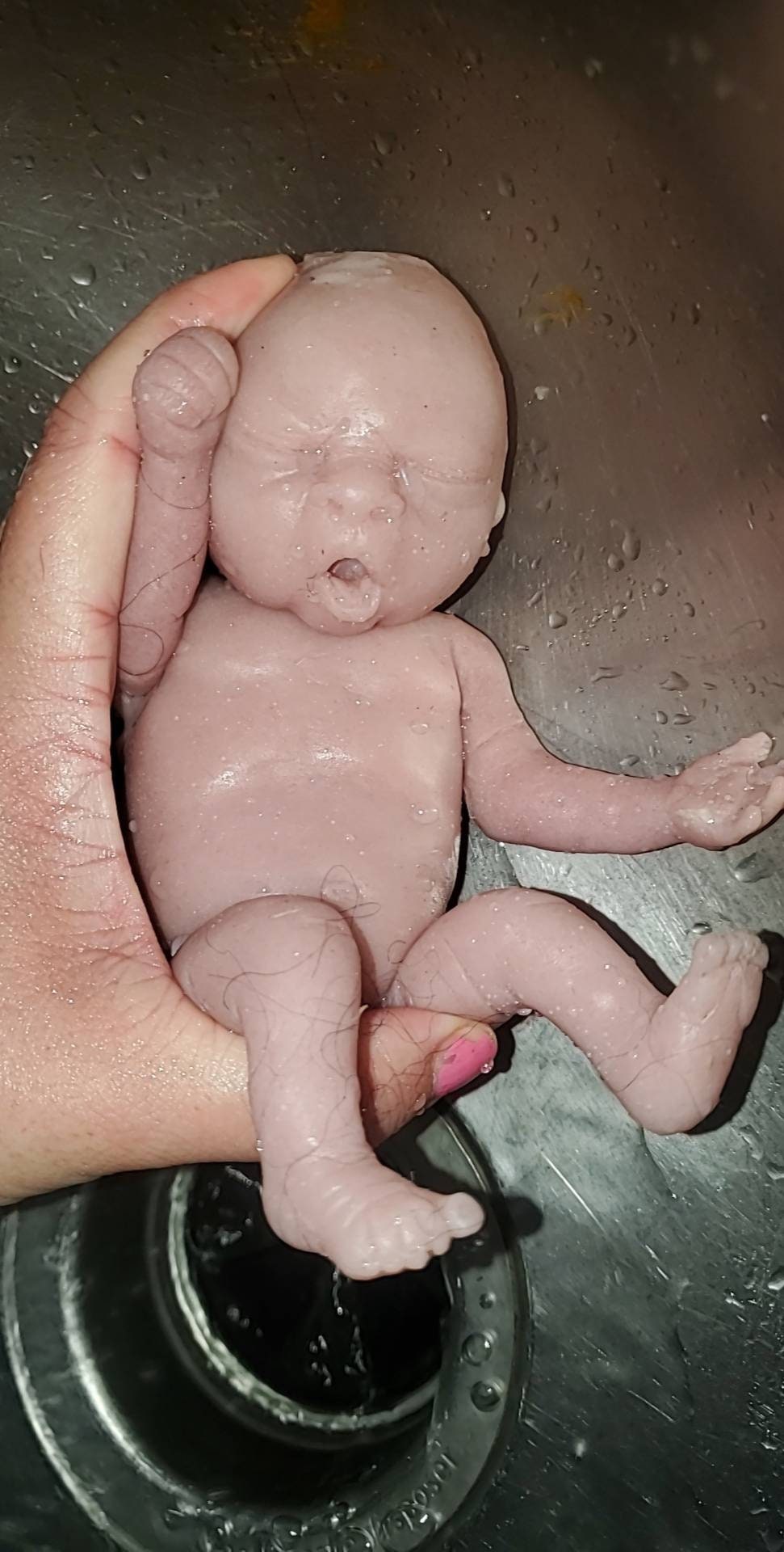 Full body silicone baby 9" baby boy yawning sleepy baby