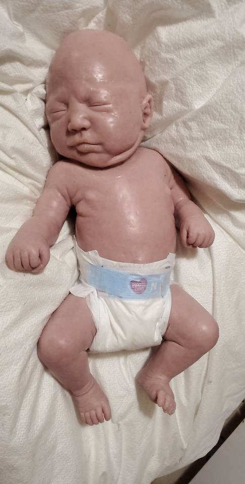 Two full body silicone baby TWINS 19" fully painted