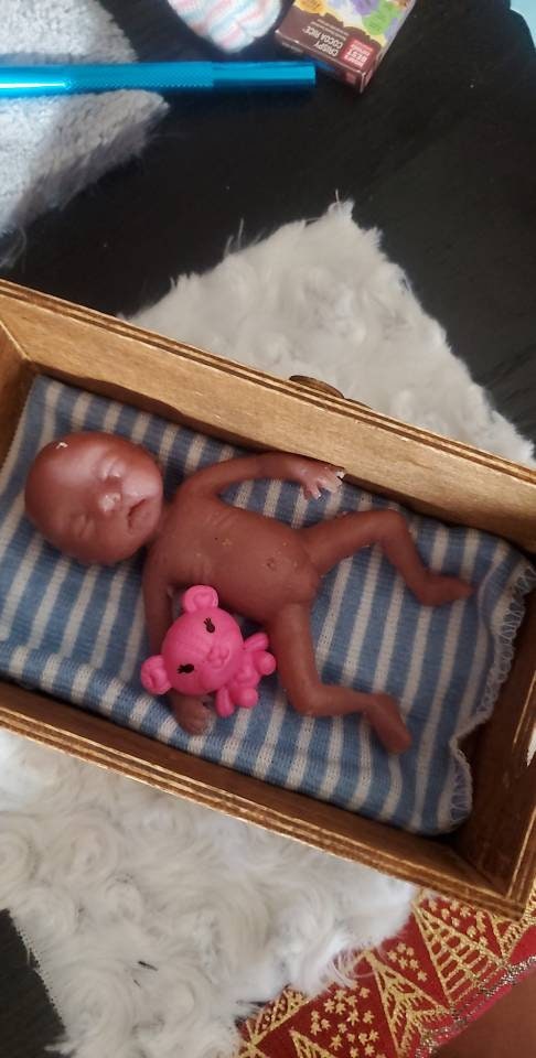 Full body silicone baby 4" memorial baby fetus born too soon girl