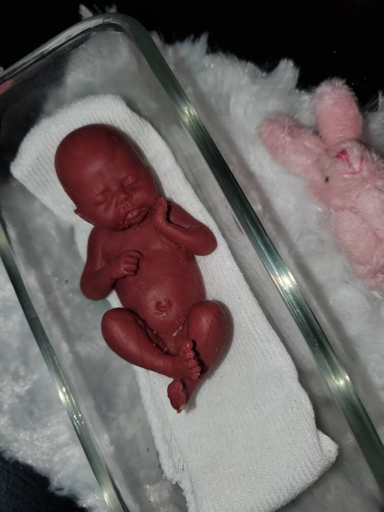 Full body silicone preemie 3" baby girl memorial baby