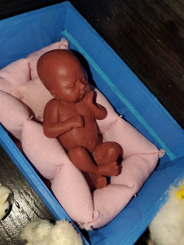 Full body silicone preemie 3" baby girl memorial baby